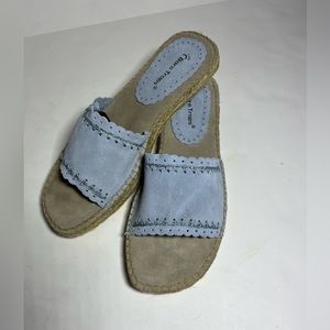 BareTraps Blue Suede Krissy Slip On Espadrilles SZ 7.5